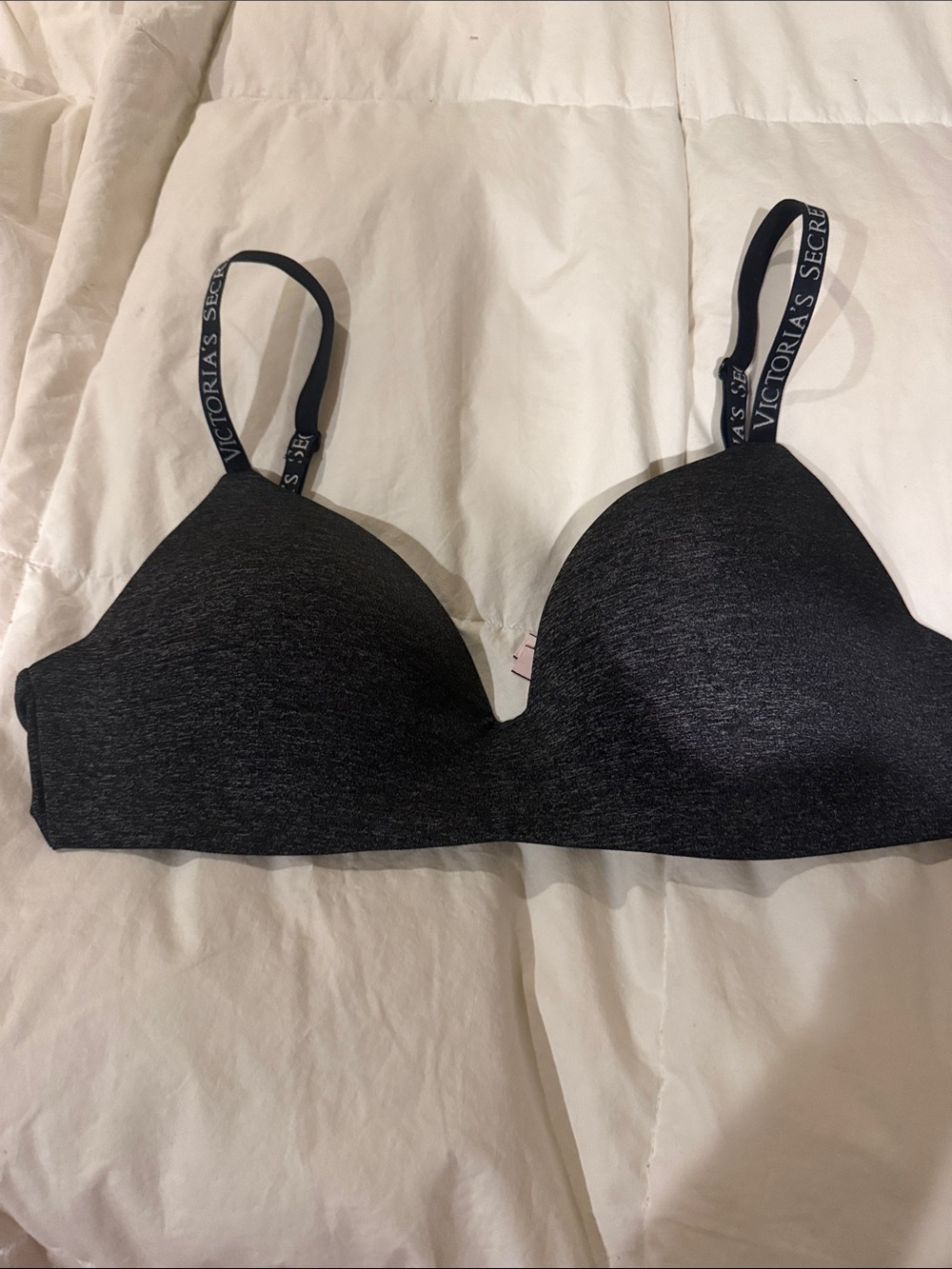 Victoria's Secret Charcoal Black Branded Strap T-Shirt Bra